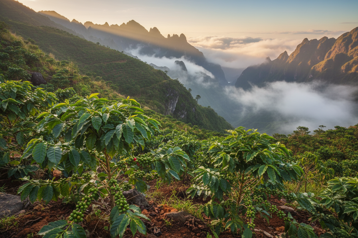 Coffee Plants in the Mountains