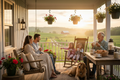 Farmhouse Porch Morning Coffee with Family - Variation 2